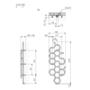 TERMA Hex designový radiátor 1220x486 mm Schéma