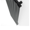 TERMA Pier designový radiátor 1800x580 barva Metallic Black zboku