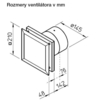 Helios MiniVent M1/150 dvouotáčkový standardní ventilátor s EC motorem - rozměry