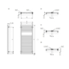 TERMA Lukka koupelnový radiátor Schéma - rozměry