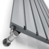 TERMA Pier designový radiátor 1800x580 barva Metallic Black detail