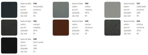 Barvy ISAN - Orientační vzorník barev