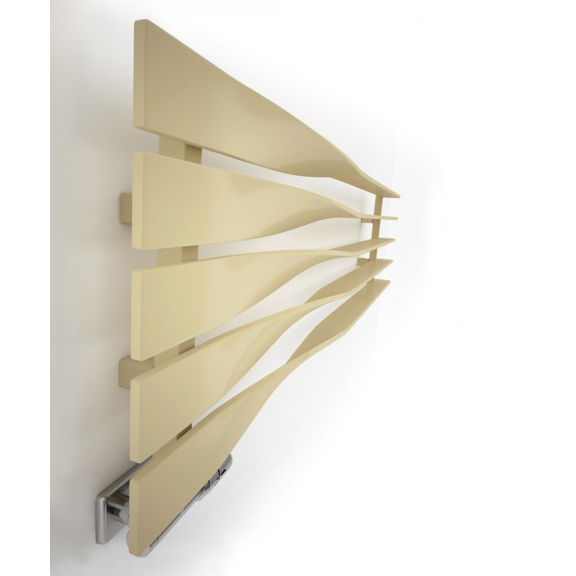 TERMA Cyklon H designový radiátor RAL 1015 z boku