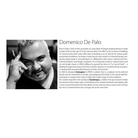 IRSAP Quadraqua designový radiátor designér Domenico de Palo