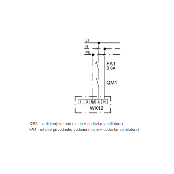 Ventilátor Xpelair WX 12 - schéma zapojení