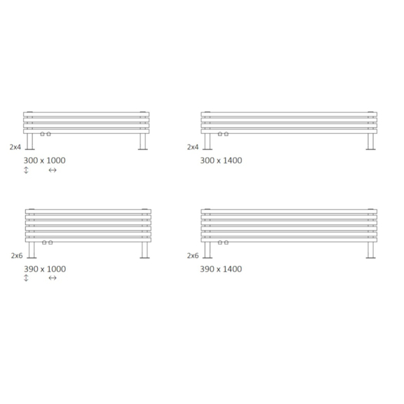 TERMA Tune HSD designový radiátor pod okno Dostupné velikosti