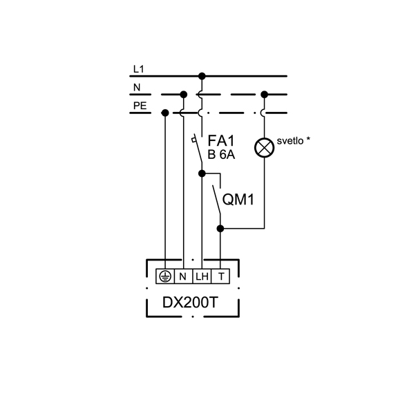 Ventilátor Xpelair DX 200 T Premier - schéma zapojení