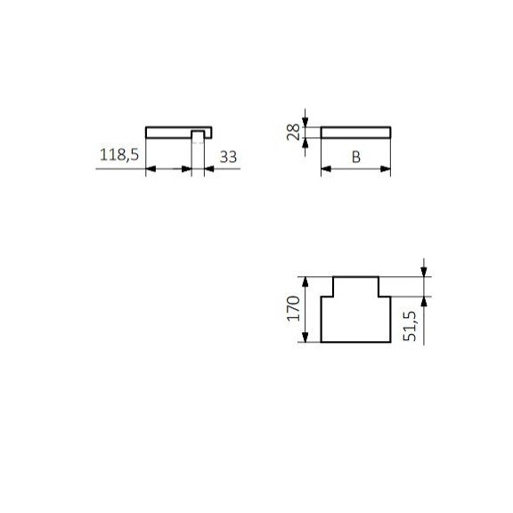 TERMA Dřevěná polička na ručníky Easy 20 cm rozměry