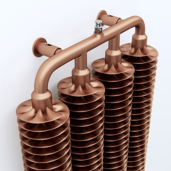TERMA Ribbon V retro radiátor 1920x390 barva Copper- Měď spirály