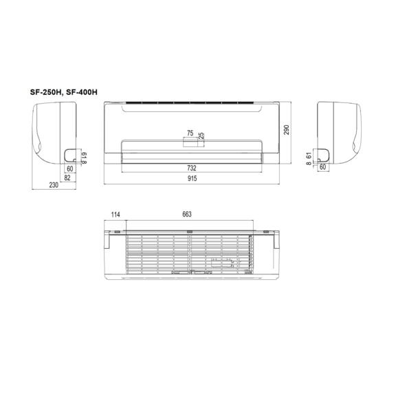Sinclair SF-250H nástěnný fan coil - Schéma přístroje