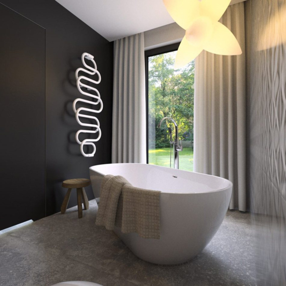 TERMA Perla designový radiátor RAL 9016 inspirace