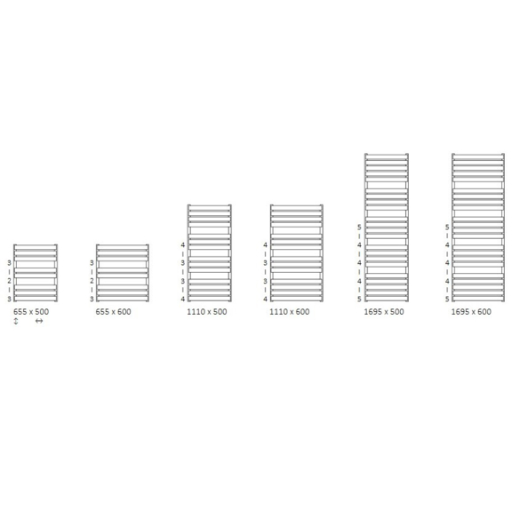 TERMA Warp T designový radiátor Schéma