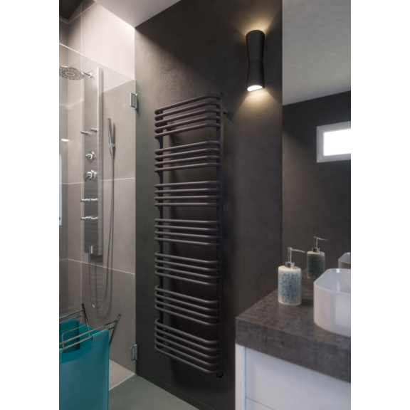 TERMA Alex ONE designový radiátor 1140x600 barva Modern Grey inspirace - koupelna