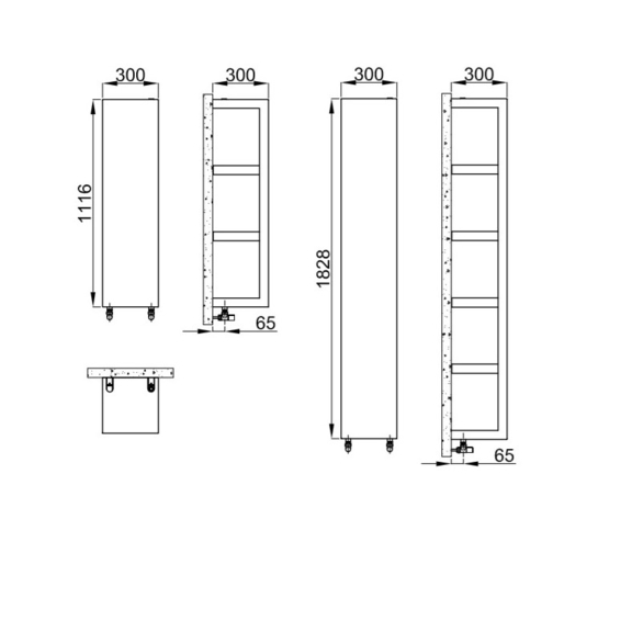 IRSAP Quadraqua designový radiátor 2 velikosti
