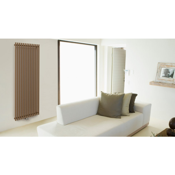 TERMA Tune VWS designový radiátor 1800x690 vertikální v moderním interiéru
