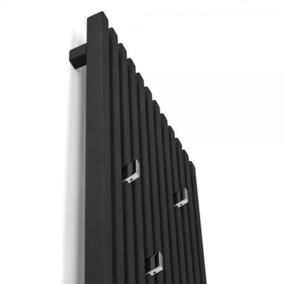 TERMA Triga designový radiátor na výšku - barva Metallic Black - háčky Zip