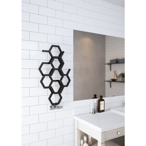 TERMA Hex designový radiátor 821x486 Soft 9005