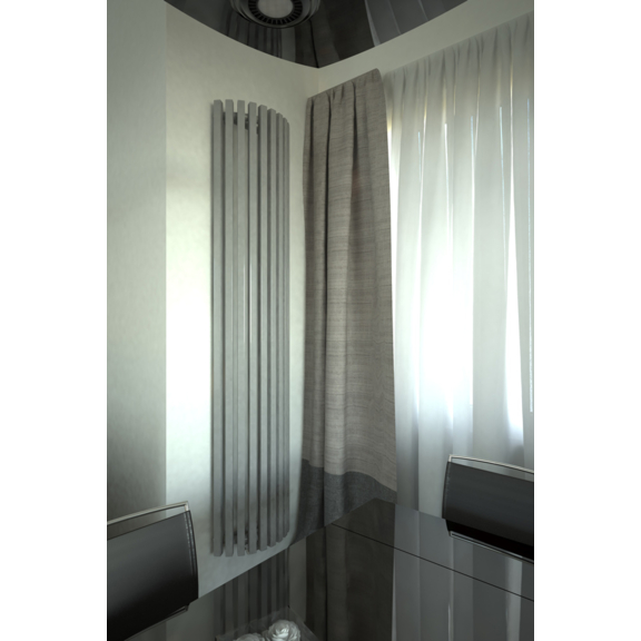 TERMA Triga AW designový radiátor RAL3015 celek půlkruhový tvar