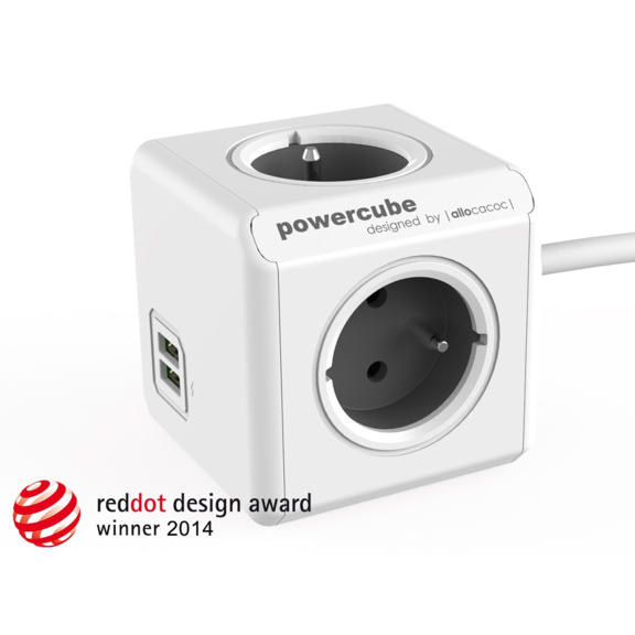POWERCUBE EXTENDED USB 3m Grey prodlužovačka