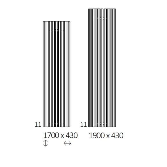 TERMA Triga AW designový radiátor Schéma