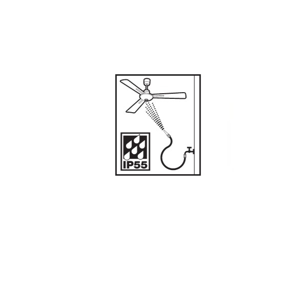 Soler & Palau HTB 150 RC IP55 stropní ventilátor - IP55 ochrana proti stříkající vodě