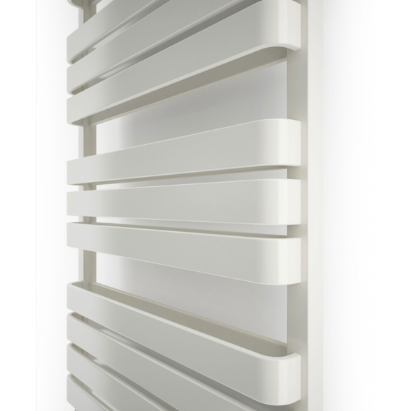 TERMA Warp T Bold One designový radiátor 1110x500 RAL 9016 detail - dvojité profily