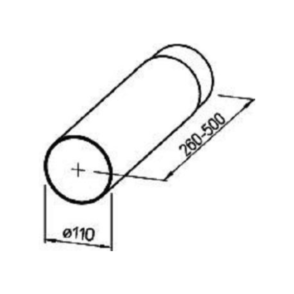 Helios TWH 100 Teleskopický prostup stěnou - rozměry