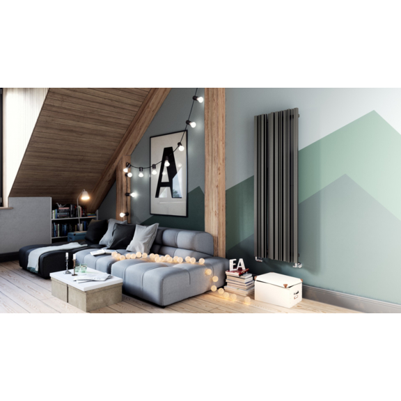 TERMA Sherwood V designový radiátor 1600x540 barva RAL8024 ovládání