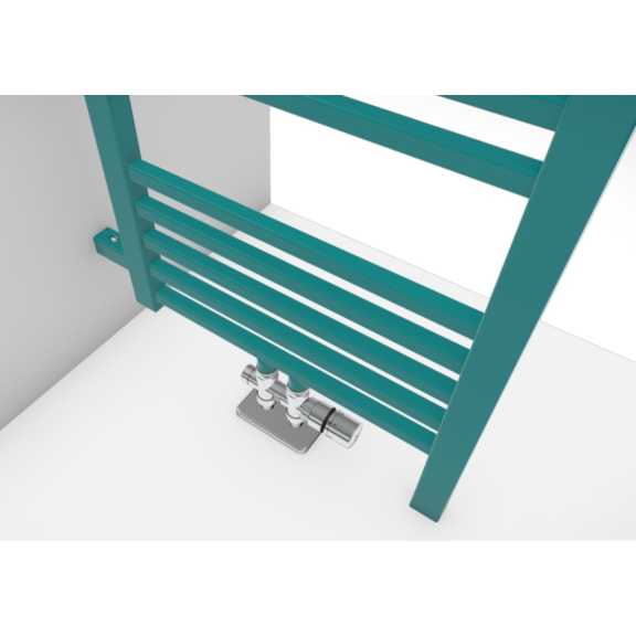 TERMA Bone DW koupelnový radiátor barevné provedení RAL5018 z boku