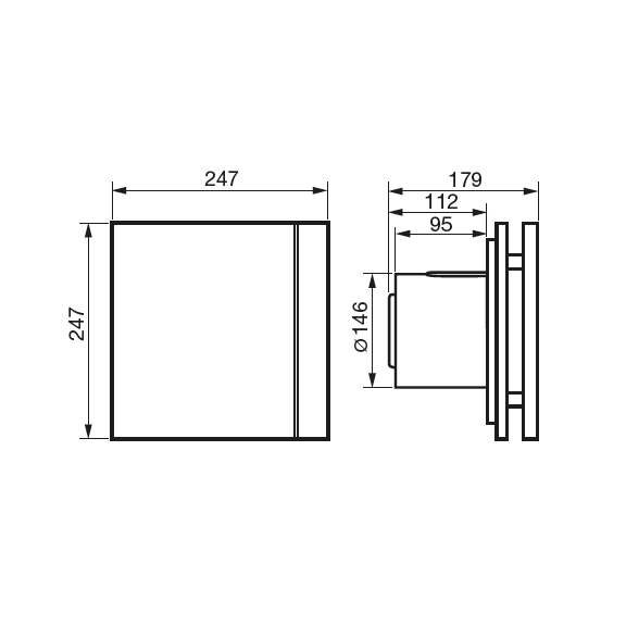 Ventilátor Silent 300 Design CZ - rozměry