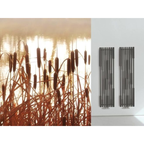 TERMA Cane designový radiátor v prostoru - detail - rákosy