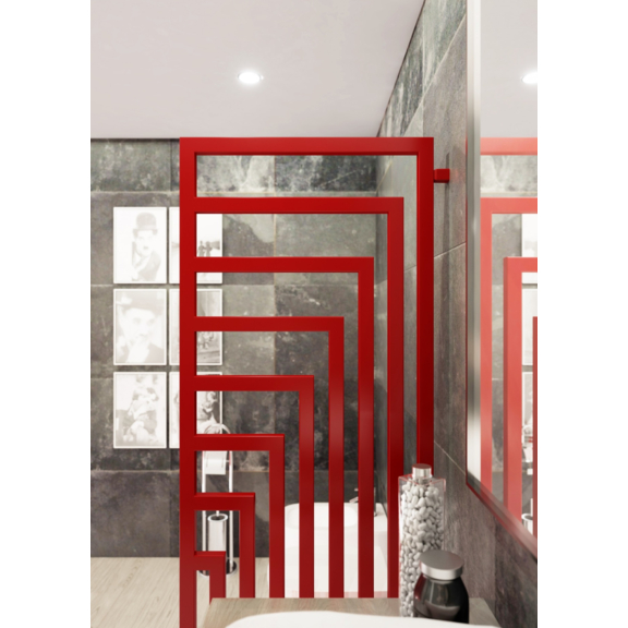 TERMA Angus DW designový radiátor 1780x680 RAL3003 detail