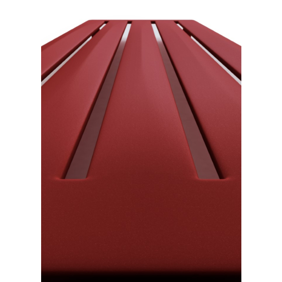 TERMA Aero V designový radiátor 1500x410 barva Metallic Red detail