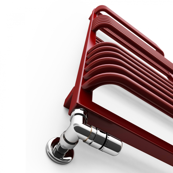 TERMA POC 2 koupelnový radiátor 1240x600 RAL3003 detail