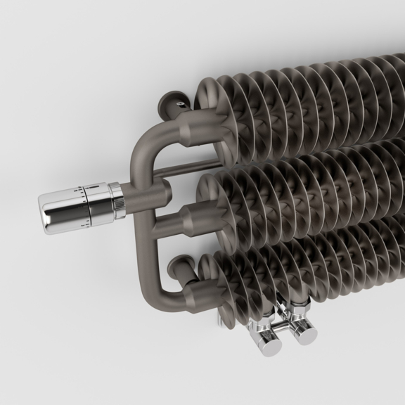 TERMA Ribbon HWS retro radiátor 290x1740 barva Graphite - detail