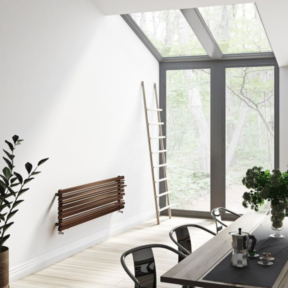 TERMA Sherwood H radiátor pod okno RAL1014 pohled čelní