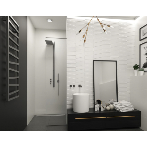 TERMA Zigzag koupelnový radiátor 1310x500 - barva Metallic Gray - inspirace