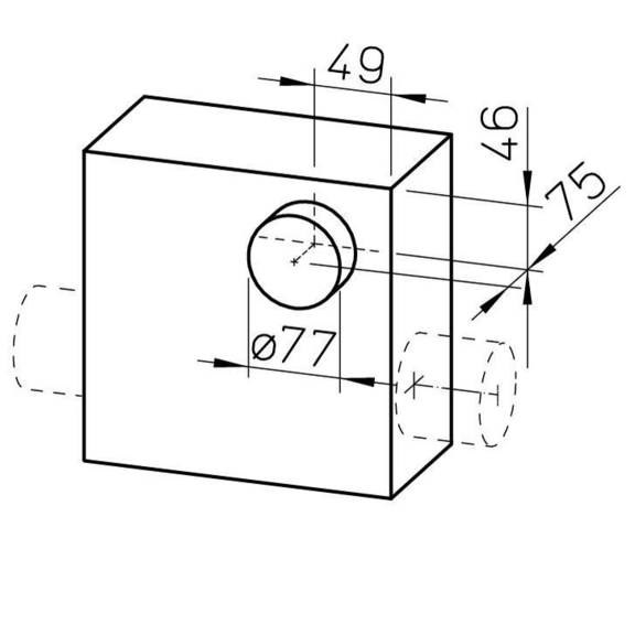 Helios ELS-GUBA montážní krabice pod omítku s požární odolnou zpětnou klapkou - rozměry