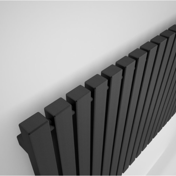 TERMA Triga designový radiátor pod okno barva Heban detail