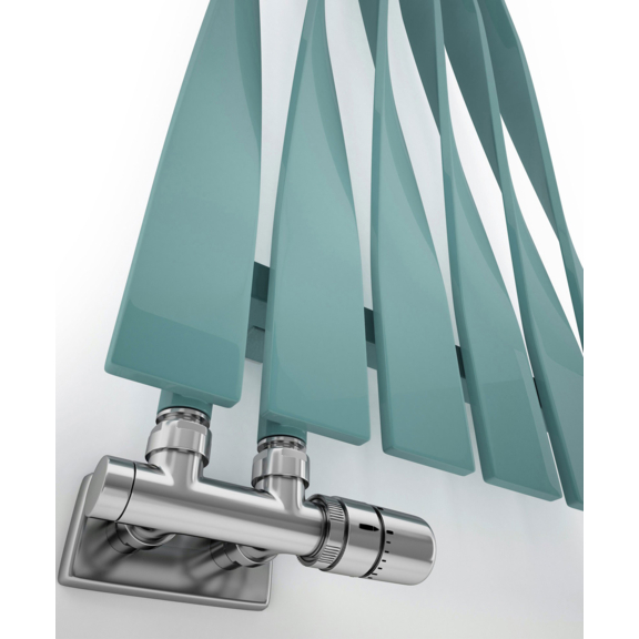 TERMA Cyklon V designový radiátor RAL 5021 detail