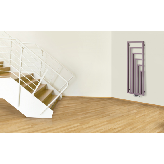 TERMA Angus V designový radiátor 1140x360 RAL5015 detail háčky ZIP