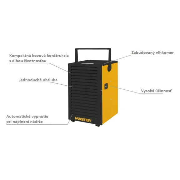 Master DH 732 poloprofesionální odvlhčovač vzduchu popis