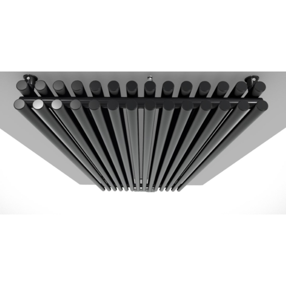 TERMA Tune VWD designový radiátor 1800x690 barva Soft RAL9005 celek shora