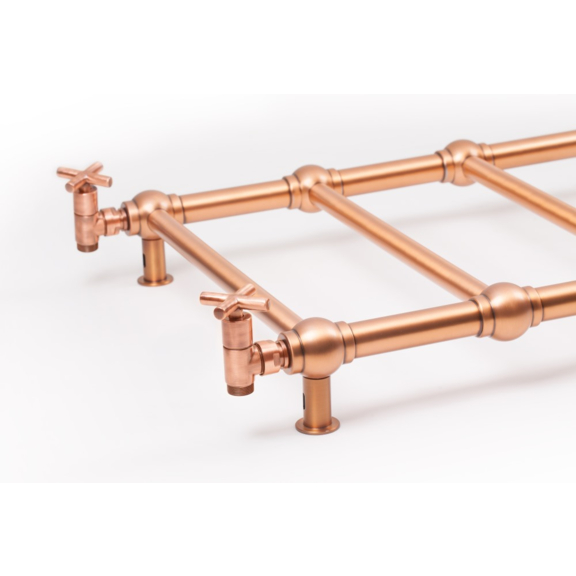 TERMA Retro designový radiátor 1170x504 barva Cooper detail retro ovládání