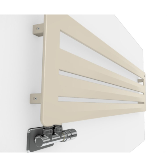 TERMA Aero HG designový radiátor 455x1800 barva Morning Beige z boku
