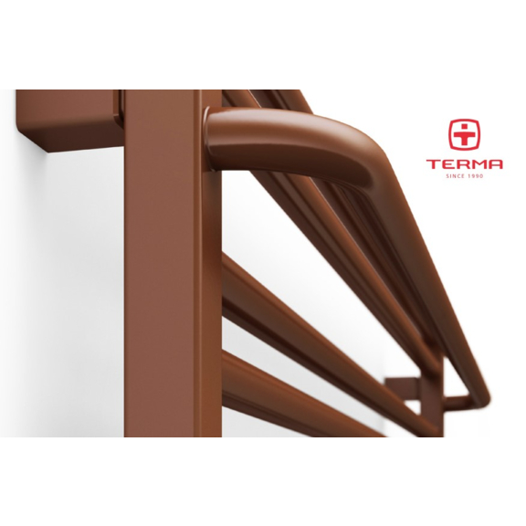 TERMA Lima koupelnový radiátor 500x1000 RAL8004 detail - na stěnu