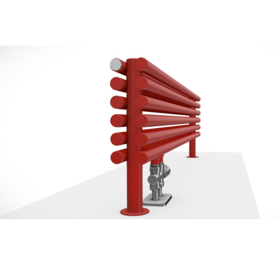 TERMA Tune HSD designový radiátor pod okno 390x1400 RAL3020 detail