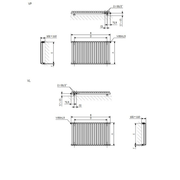 TERMA Nemo designový radiátor Schéma 2