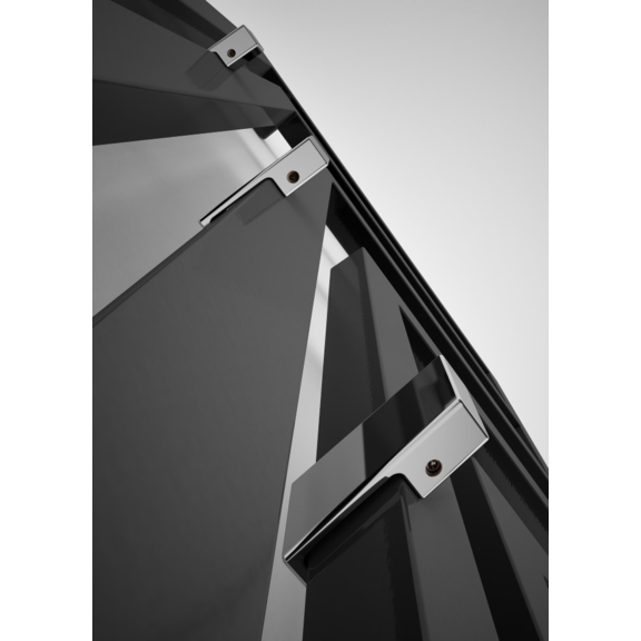 TERMA Angus V designový radiátor barva Modern Grey detail háčky Zip