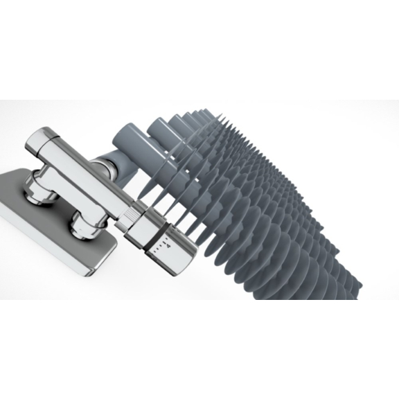 TERMA Ribbon T retro radiátor 930x500 Salt&Pepper ovládání